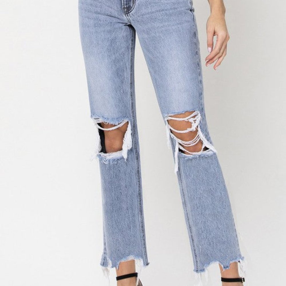 Sz 29 VERVET by Flying Monkey Super High Rise 90's Straight Crop Jeans